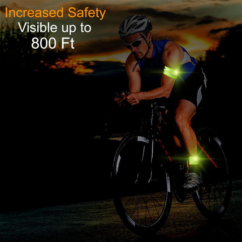 Reflective Running Gear, 3Pcs Reflective Gear for Body, Wrist, Leg, Adjustable Shoulder Strap with Carabiner, Safety Reflector Tape Straps, Large Reflective Surface Area, Suitable for Night Running Green3 - BeesActive Australia