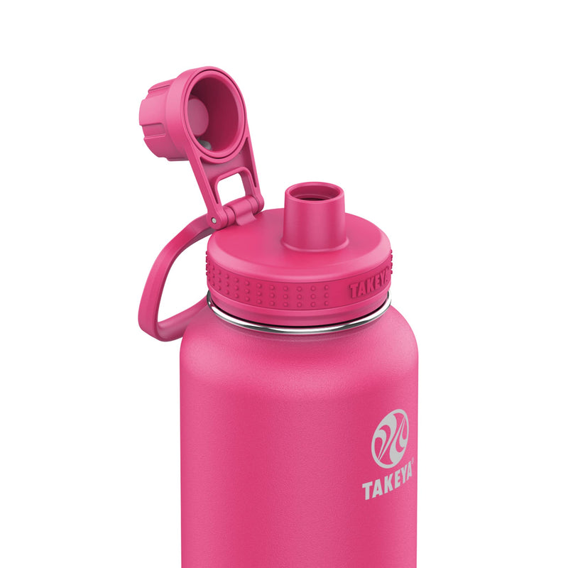 Takeya CP Signature Pickleball Insulated Water Bottle with Sport Spout Lid, 40 Ounce, Backspin Pink 40 oz - BeesActive Australia