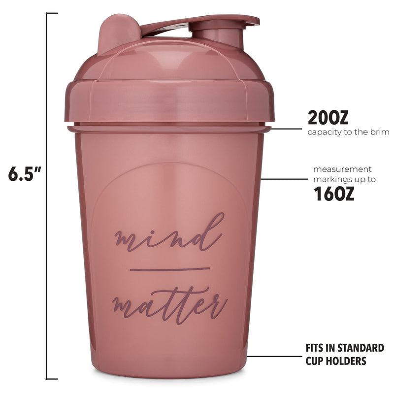 GOMOYO [2 Pack] 20-Ounce Shaker Bottle with Motivational Quotes (Plum & Rose) | Protein Shaker Bottle with Mixer Agitators | Shaker Bottle for Protein Mixes Pack is BPA Free and Dishwasher Safe 20 Ounces | 2 Pack Plum & Rose - BeesActive Australia