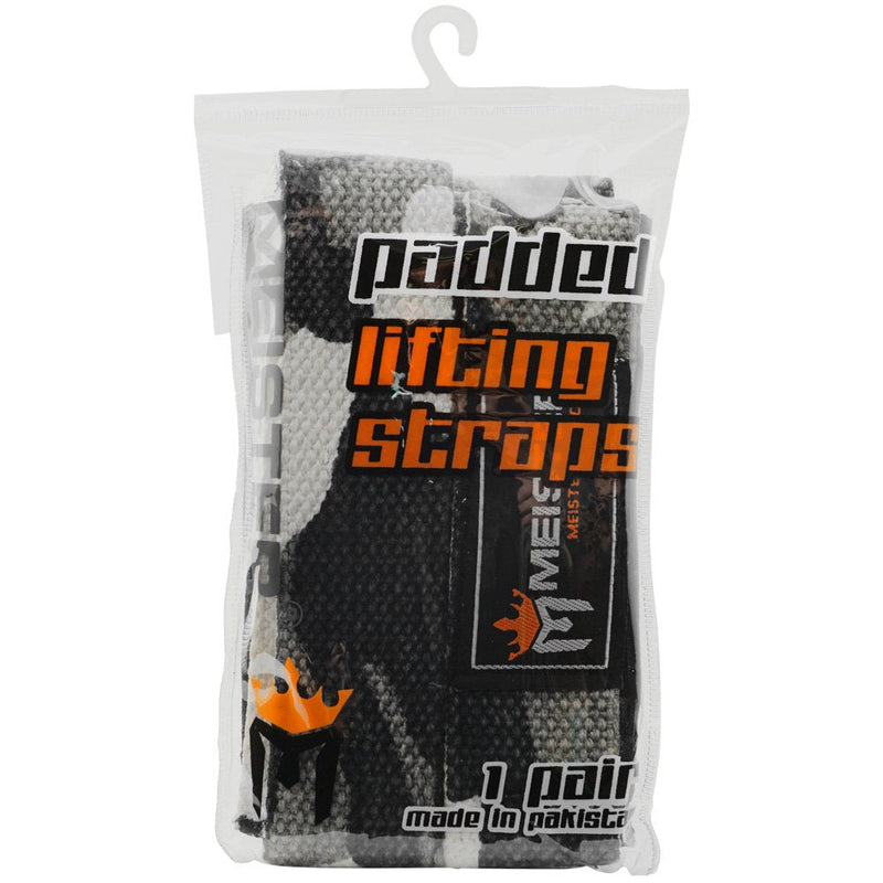 Meister Neoprene-Padded No-Slip Weight Lifting Straps for Grip (Pair) Urban Camo - BeesActive Australia