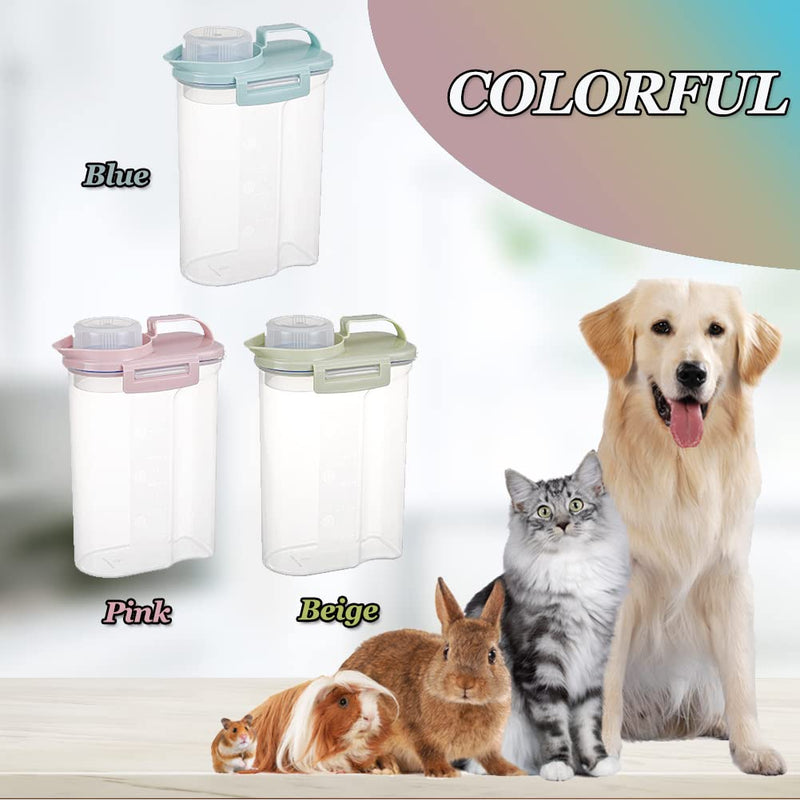Pet Food Storage Container, Cereal Container with Airtight Design Pour Spout Measuring Swivel Cup, BPA-Free Dry Food Dispenser for Dogs Cats Birds Beige - BeesActive Australia