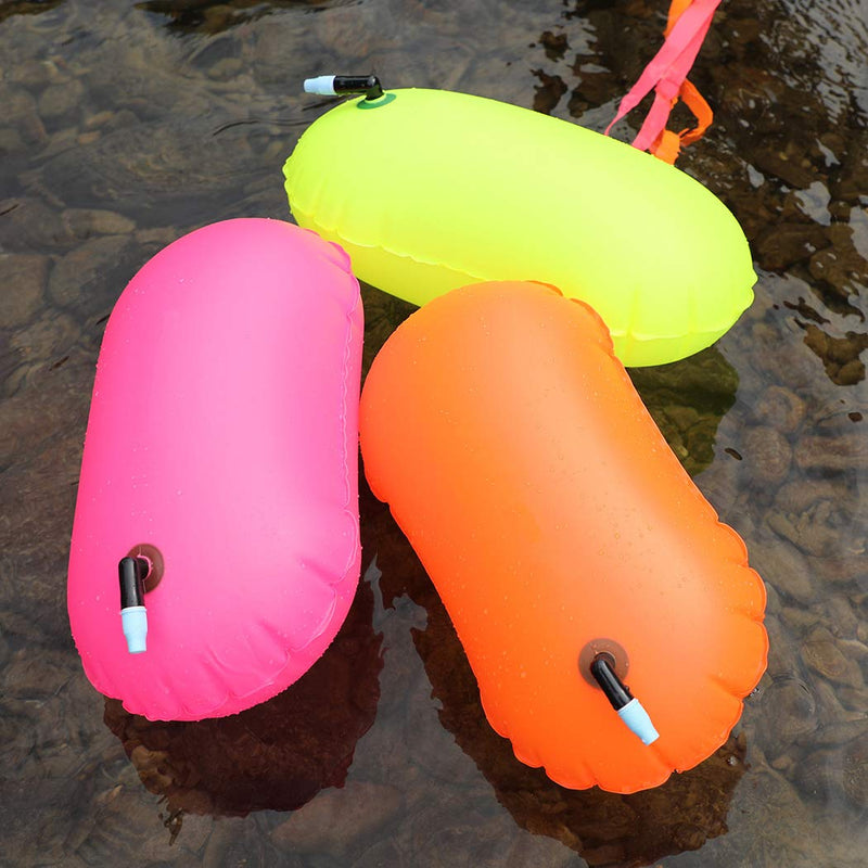 [AUSTRALIA] - E-Onfoot Swim Buoy Open Water, Swimming Life-Saving Drift Bag for Open Water Swimmers, Highly Visible Buoy Float for Safe Swim Training Rose Red - No Storage Space 