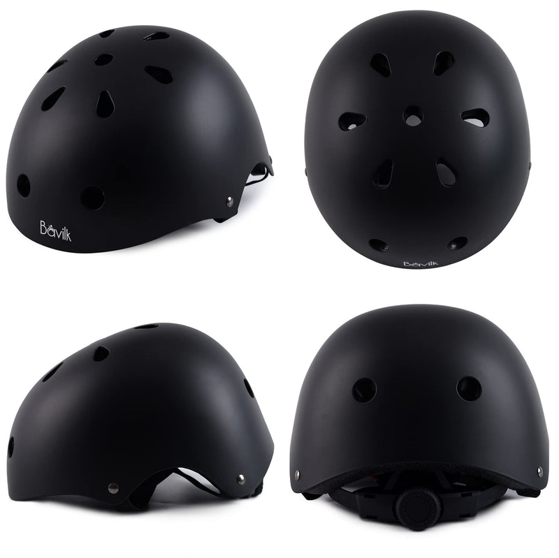 Bavilk Kids Bike Helmet,CPSC Certified Multi-Sport Helmet for Cycling Skateboard Scooter Skating,3 Sizes,from Toddler to Youth Matte Black Small: 48-54 cm / 18.9"-21.3" - BeesActive Australia