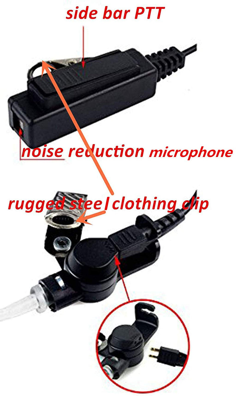 [AUSTRALIA] - 3' 2-Wire Coil Covert Acoustic Tube Noise Reduction Reinforced Earpiece Headset Compatible for Motorola XPR 6000 XPR6500 XPR6550 XPR 7000 XPR 7550 XiRP8200 XiR-P8268 Two-Way Radio 