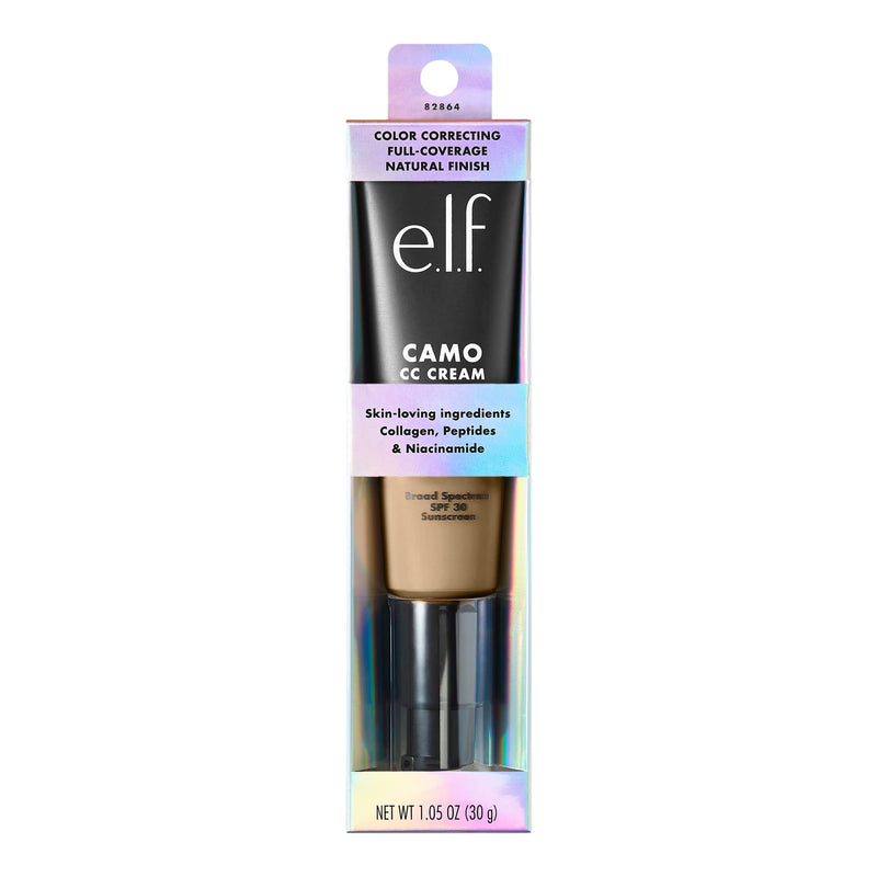 e.l.f. Camo CC Cream, Colour Correcting Medium-To-Full Coverage Foundation with SPF 30, Light 205 N, 1.05 Oz (30g) - BeesActive Australia