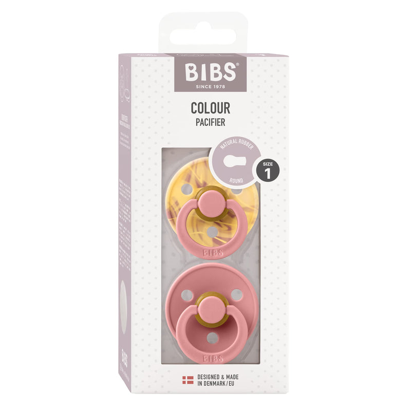 BIBS Pacifiers 0-6 Months | 2-Pack Soothers | BPA-Free Round Nipple | Made in Denmark | Morning Sunset Tie Dye Colour Pacifier - BeesActive Australia