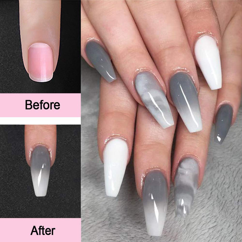 MIZHSE Poly Nail Gel Gray Temperature Color Changing Extension Builder Gel Professional Enhancement Nail Thickening Tool for Starter Halloween - BeesActive Australia