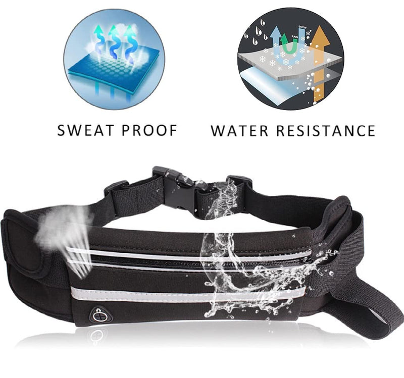 Wameay pockets belt running, jogging ride the gym in the outdoors hiking skiing activities purse is suitable for small portable personal necessities, portable water bottles (black) black - BeesActive Australia