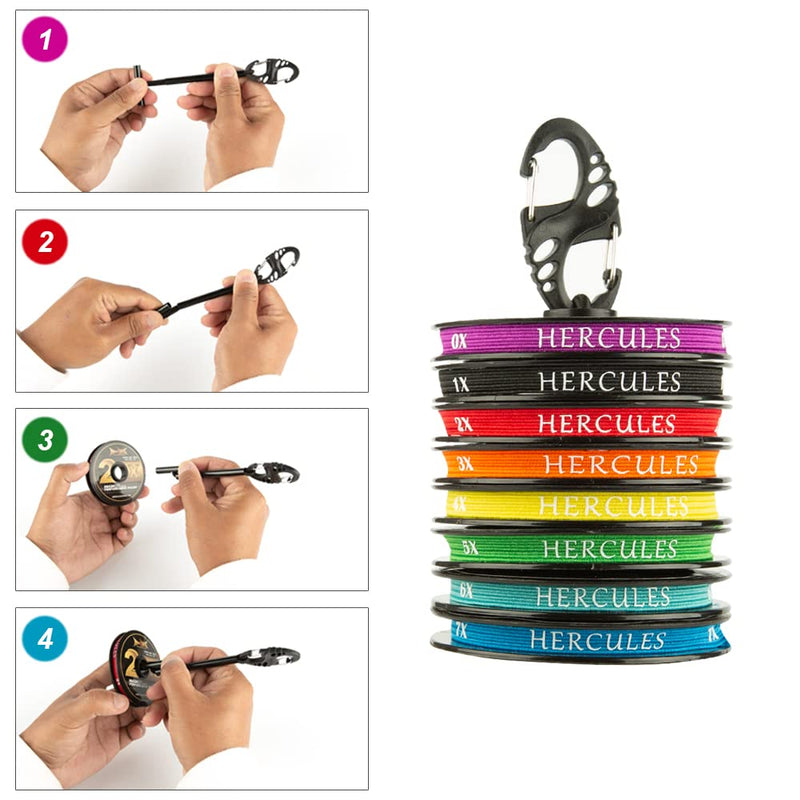 HERCULES Fly Fishing Tippet 3 Pack with Fly Tippet Holder, 55 Yards Clear nylon tippet 3pcs with tippet bar 1X - 11.01LB - 55YDS - BeesActive Australia