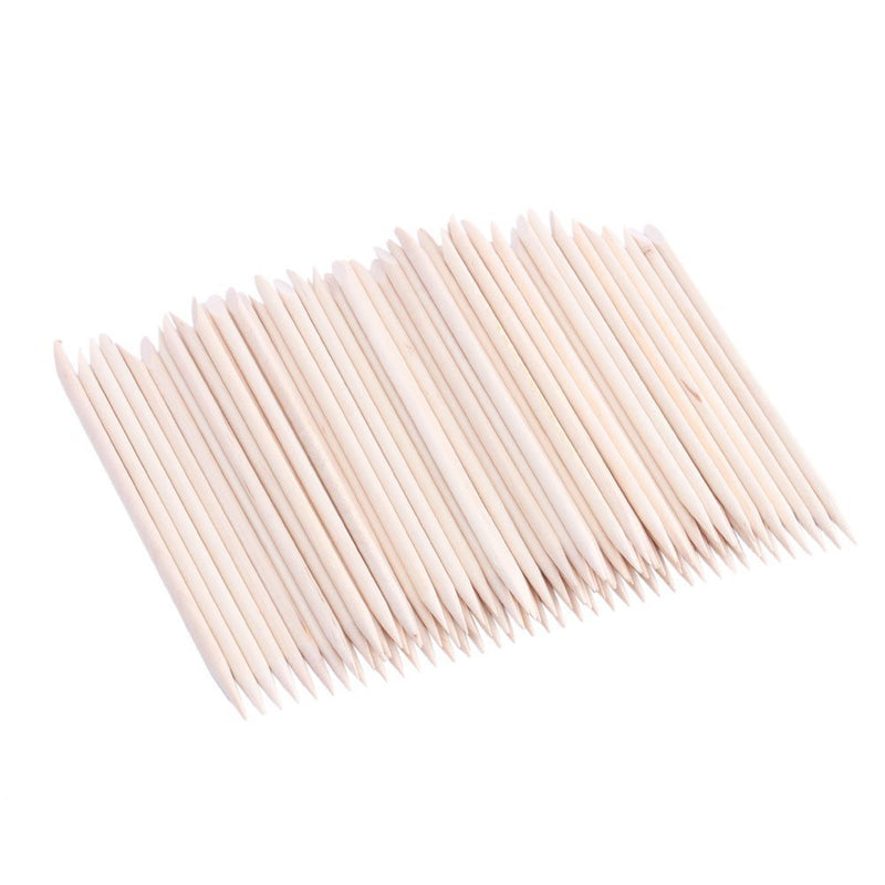 JOVANA 100 pcs Nail Art Orange Wood Sticks Cuticle Pusher Remover Manicure Pedicure Tool 120mm - BeesActive Australia