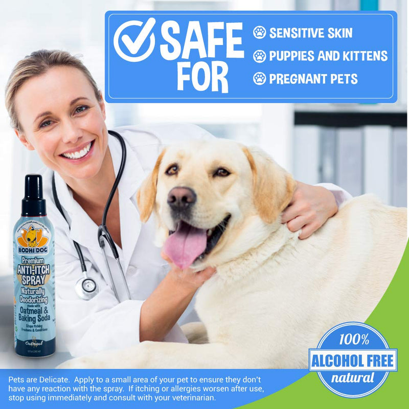 Anti Itch Oatmeal Spray for Dogs and Cats | 100% All Natural Soothing Relief for Dry, Itchy, Bitten or Allergy Damaged Skin Treatment | Professional Quality 8oz - BeesActive Australia