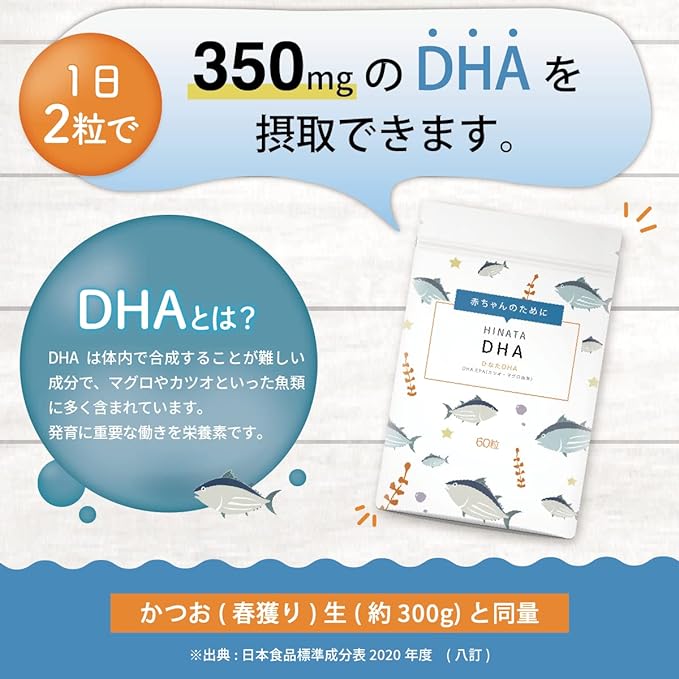 healthagain DHA supplement DHA delivered to the baby Hinata DHA Pregnant women Early pregnancy Breastfeeding DHA/EPA 350mg 60 tablets 30 days supply (1 bag) - BeesActive Australia