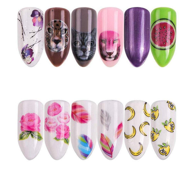 40 Sheets Nail Stickers Water Transfer Nail Art Decals Decoration Fruits Cakes Drinks Ice Cream Decoration Decals Stickers - BeesActive Australia