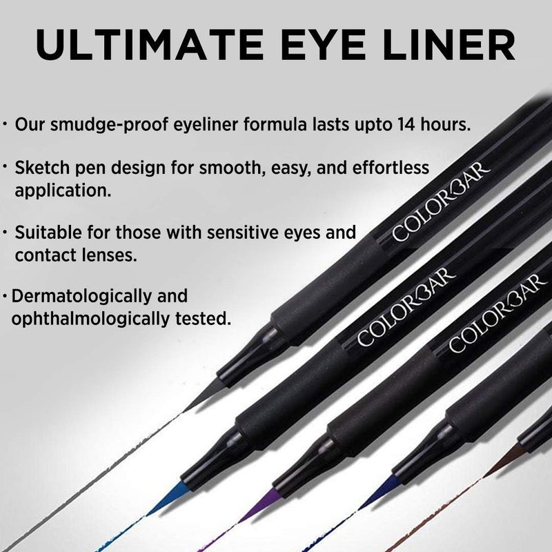 Colorbar Ultimate Eye Liner, Black, 1ml - BeesActive Australia