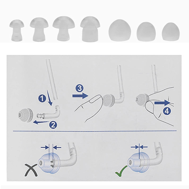 35pcs Mushroom Hearing Aid Domes Silicone Universal Domes for Hearing Aids Earbud Replacements and BTE Hearing Sound Amplifiers - BeesActive Australia