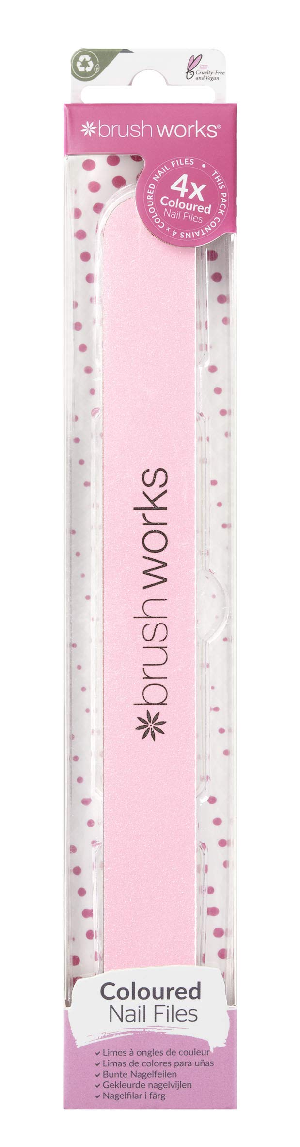 Brushworks Coloured Nail Files - 4 Pack - BeesActive Australia