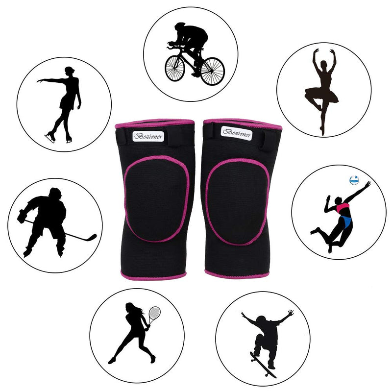 Volleyball Knee Pads for Women Men Girls,Anti-Slip Collision Avoidance Kneepads with Thick Sponge for Dance Basketball Football Pink L=145-175lb - BeesActive Australia