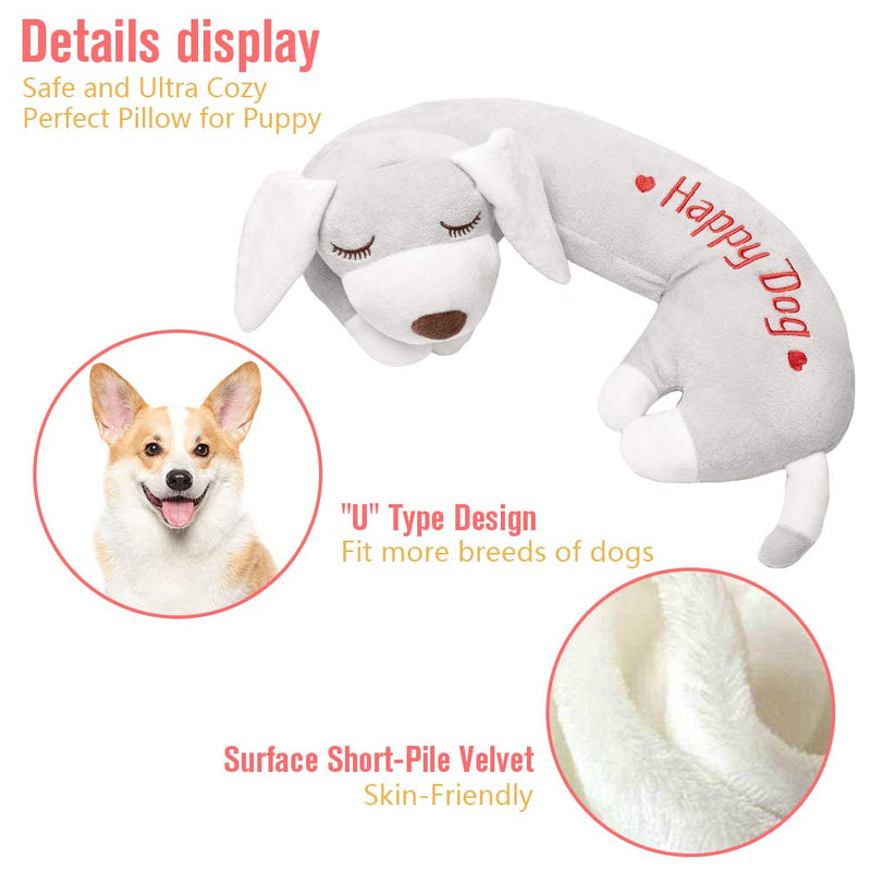 Dog Heartbeat Toy for Anxiety Relief, Calming Puppy Behavioral Training Aid Toy Puppy Dog Pals Toys Pet Companion Pillow Grey - BeesActive Australia