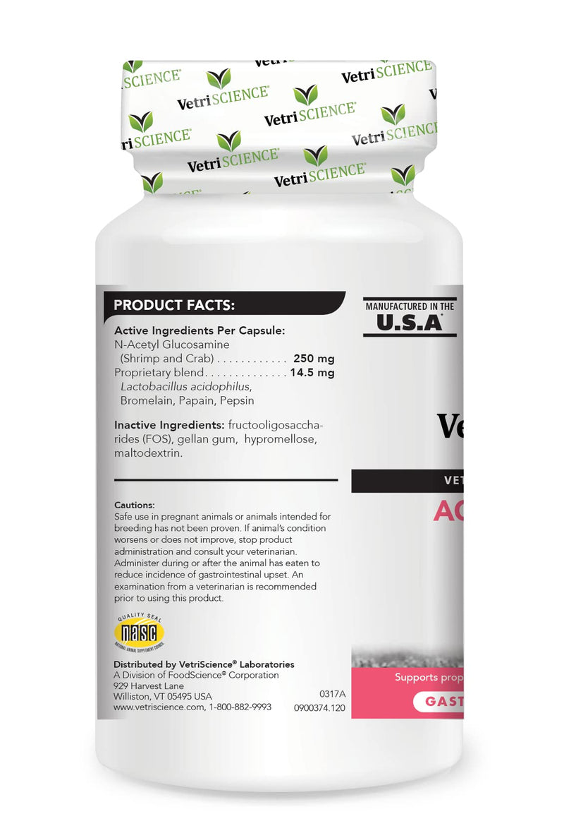 VetriScience Laboratories - Acetylator, Digestive Health Supplement for Cats and Dogs, 120 Capsules - BeesActive Australia