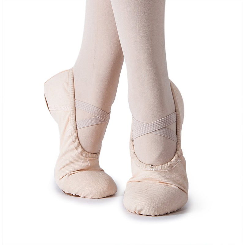 [AUSTRALIA] - MSMAX Kids Canvas Ballet Shoes Women Professional Dance Flats (Toddler/Little Kid/Big Kid) 11.5 Little Kid Light Beige 