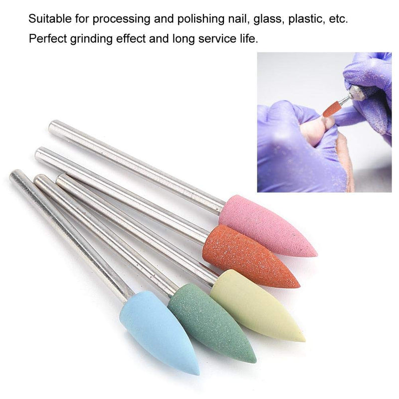 Nail Drill Bits Kit, Rubber Nail Art Polishing Head Nail Drill Bits Manicure Pedicure Nail Polishing Burr Accessory Portable Electric Nail Drill 5pcs / set (152) 152 - BeesActive Australia