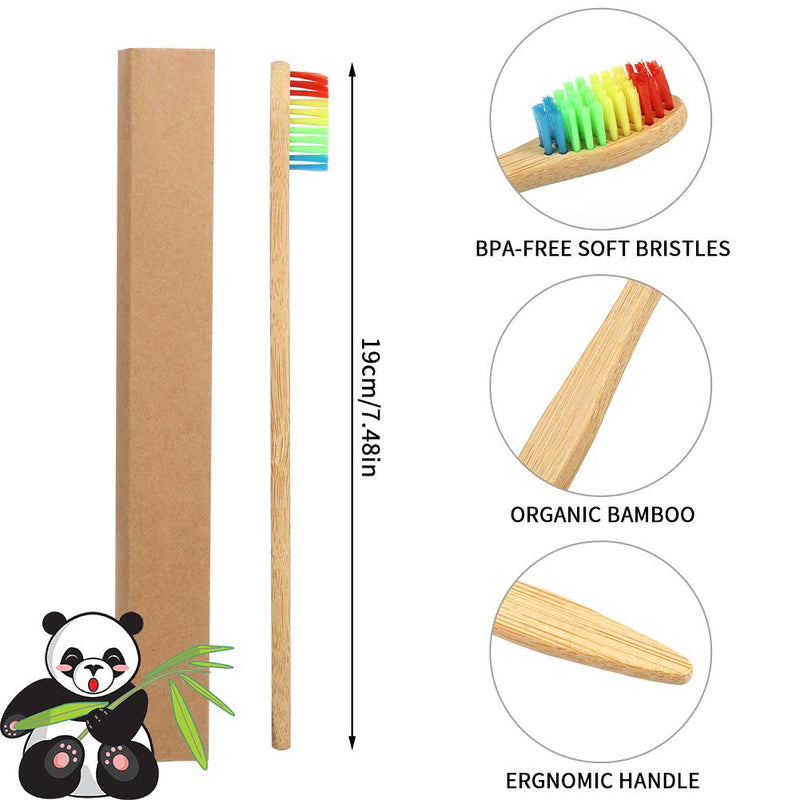 tonyg-p 10 Pack Toothbrushes Medium Nylon Bristles Natural Biodegradable Eco-Friendly BPA Free Wooden Toothbrush Set, Assorted Colour - BeesActive Australia