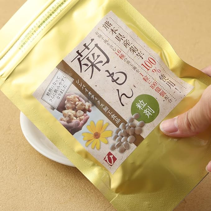 Jerusalem artichoke Kikumon Grain type 320 grains Approximately 26 days supply Produced in Kumamoto Prefecture Made with 100% Jerusalem artichoke Dietary fiber Made in Japan Supplement Inulin No pesticides used during the cultivation period - BeesActive Australia