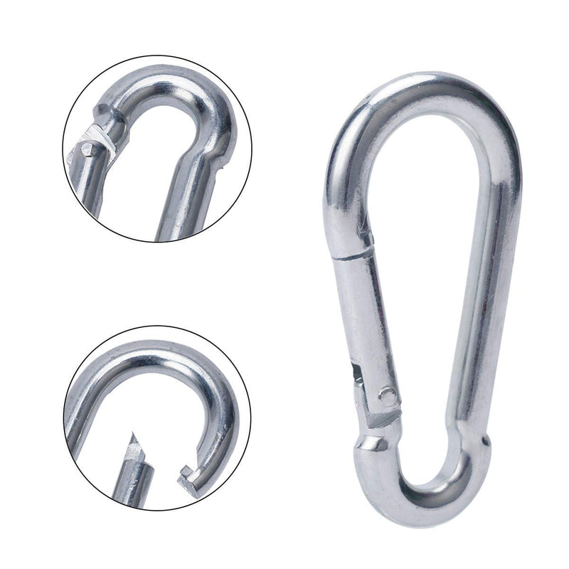 Carabiner 3 Inch Spring Snap Hook Heavy Duty Steel Carabiner Clip 12pcs 8x80mm for Hammock Swing Fitness Camping Hiking - BeesActive Australia