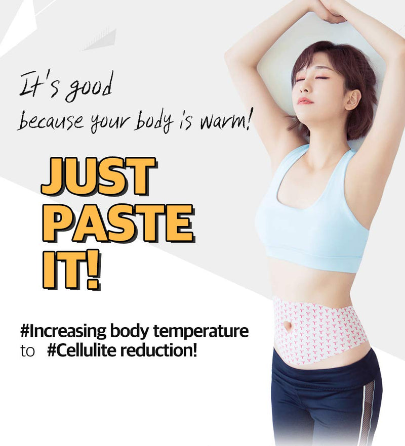 Body Applicator Wrap Heat 5 Patches 8 Hours Sauna Suit Effect Slimming Spa Patch 0.02 Inch Thin for Women & Men Natural Ingredients Fast Natural Heating Sticker - BeesActive Australia