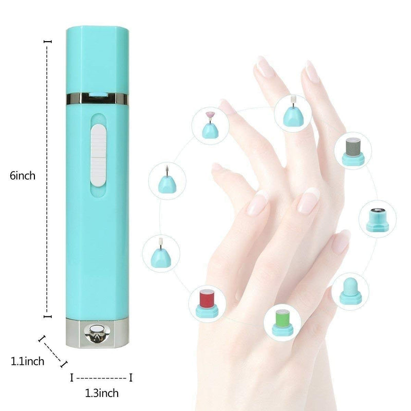 Nail Drill & Hair Removal for Women Painless 9 in 1 Electric Nail File Pedicure Tool Manicure Set Callus Remover Pumice Stone for Feet Hands - BeesActive Australia