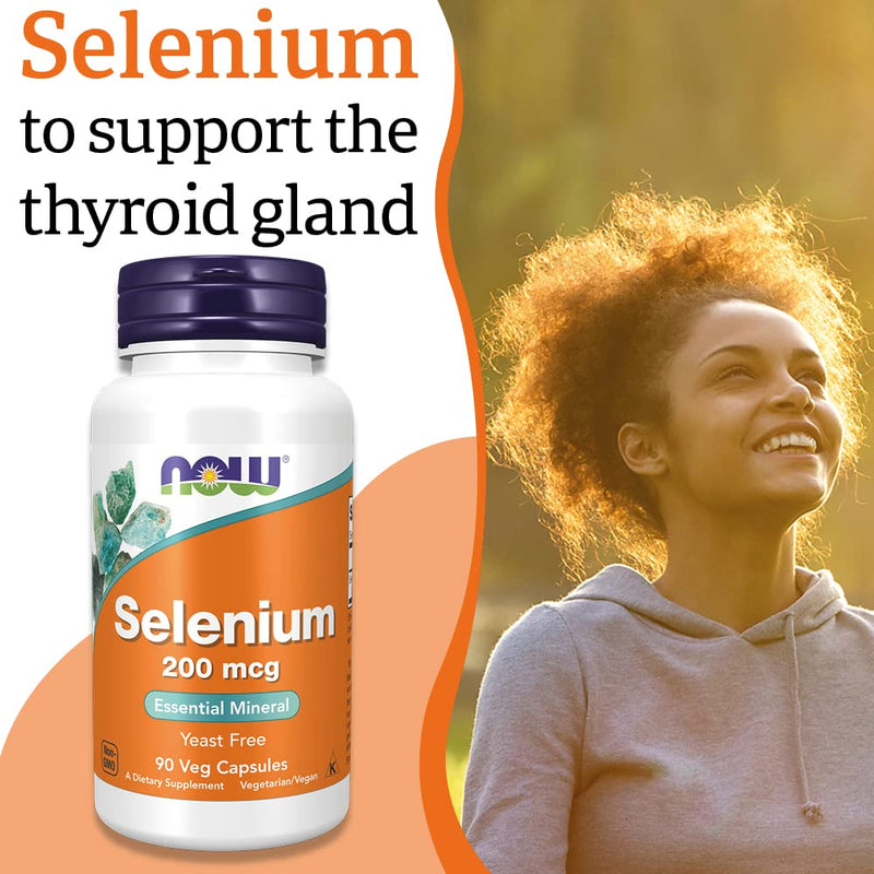 Now Foods, Selenium, 200mcg, 90 Vegan Capsules, Lab-Tested, Trace Element, Selenium, Gluten Free, SOYA Free, Vegetarian - BeesActive Australia