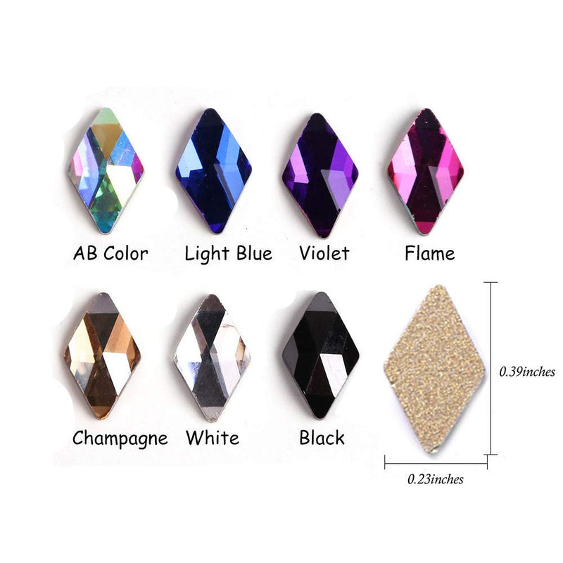 70Pcs Diamond Crystal Nail Rhinestone Gemstone Pearl 3D Nail Art Mobile Sewing Multicolor AB Crystal Bead Flash DIY - BeesActive Australia