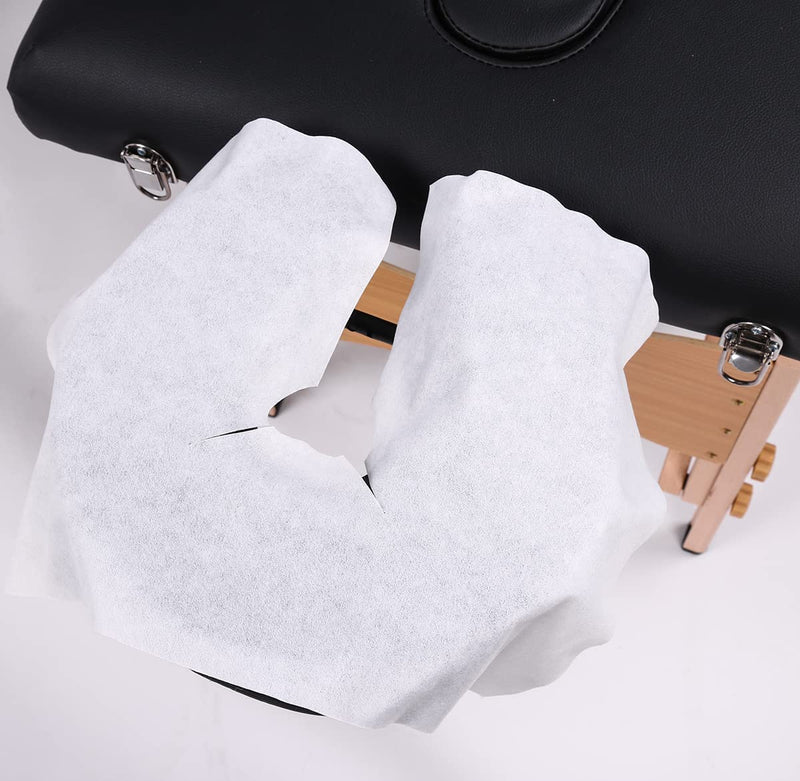200pcs Disposable Face Cradle Covers for Massage Tables, Tvvcalk Massage Disposable Face Covers, Soft Breathable Face Rest Covers for Massage Bed, SPA, Non Woven, 14.17 x 10.6 inches/ 36 x 27cm 200 - BeesActive Australia