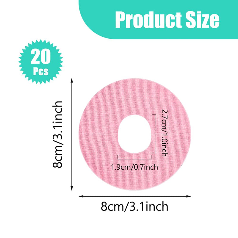 YOUSHARES Dexcom G7 Adhesive Patches(20PCS)- 7-14 Days Long Stay Fixation Monitor Protection, Waterproof Overpatch CGM Stickers for G7,Easy to Use Pre-Cut Adhesive Tape (Pink) 20pcs Pink - BeesActive Australia