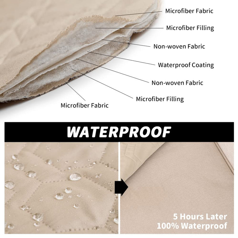 fuguitex Waterproof Reversible Dog Bed Cover Pet Blanket for Bed Couch Sofa Furniture Protector for Kids Children Dog Cat Beige+beige 40x50 Inch (Pack of 1) - BeesActive Australia