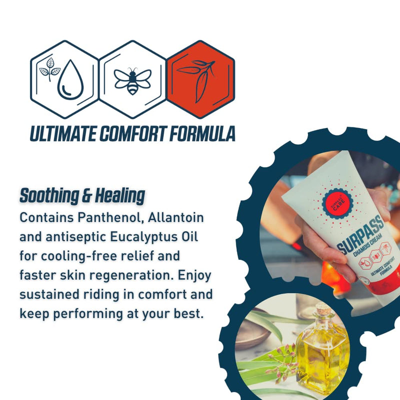 Surpass Cycling Bundle | Natural Chamois Anti-Chafing Cream & After-Ride Magnesium Recovery Gel for Enhanced Performance and Comfort on Long Rides | Activity Comfort & Faster Recovery (5.74+6.76oz) - BeesActive Australia