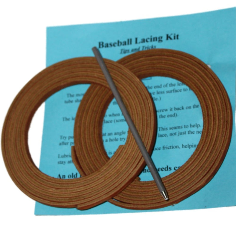 [AUSTRALIA] - TOFL Baseball Glove Lacing Kit, 2 Leather Laces 72 Inches Long, 1 Leather Lacing Needle, Lacing Guide, Softball Glove Lace. (Tan) 