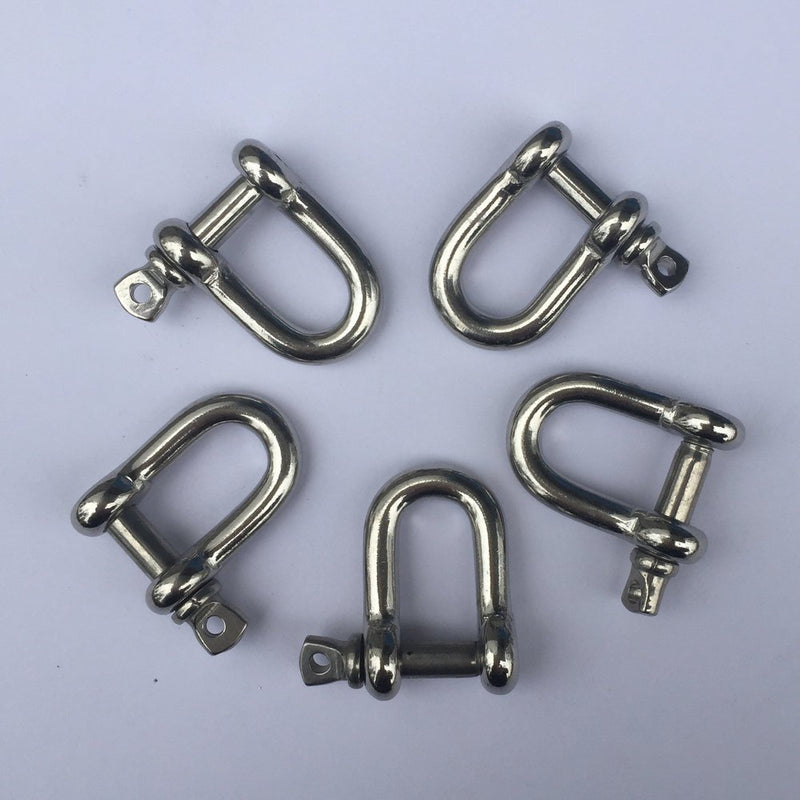 [AUSTRALIA] - JingYi Stainless Steel 3/16 D Shackle,Marine Grade,Can be Used in a Salt Water Invironment 5 Pieces 