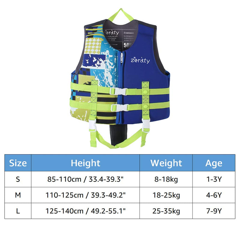 Zeraty Kids Swim Vest Life Jacket Flotation Swimming Aid for Toddlers with Adjustable Safety Strap Age 1-9 Years/22-50Lbs Blue M(Age Recommend 4-6 Years) - BeesActive Australia
