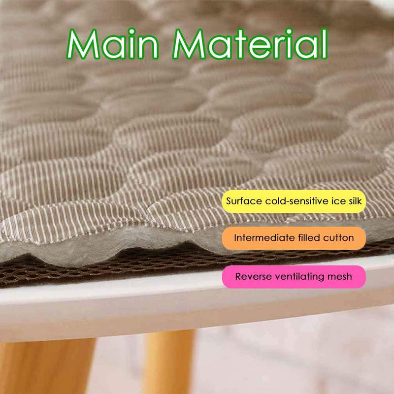 Jaaytct Cooling Mat for Dogs Cats Ice Silk Pet Self Cooling Pad Blanket for Pet Beds/Kennels/Couches /Car Seats/Floors X-Large Brown - BeesActive Australia