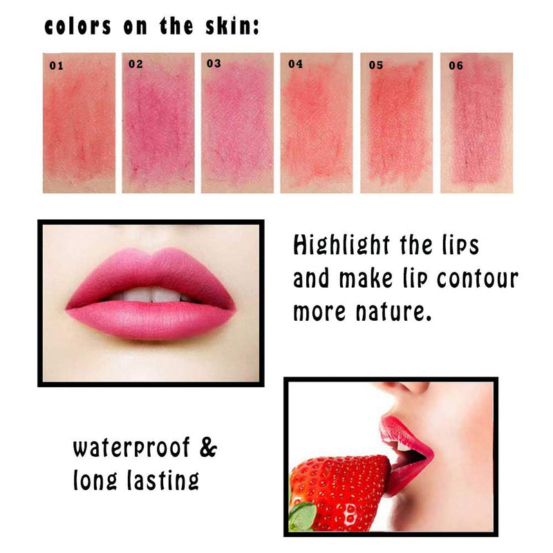Lip Liner Pencil Set - Retractable 6 Colors Lipliner Makeup Pencils, Matte Longwear non Feathering Lips Liners by “wonder X” - BeesActive Australia