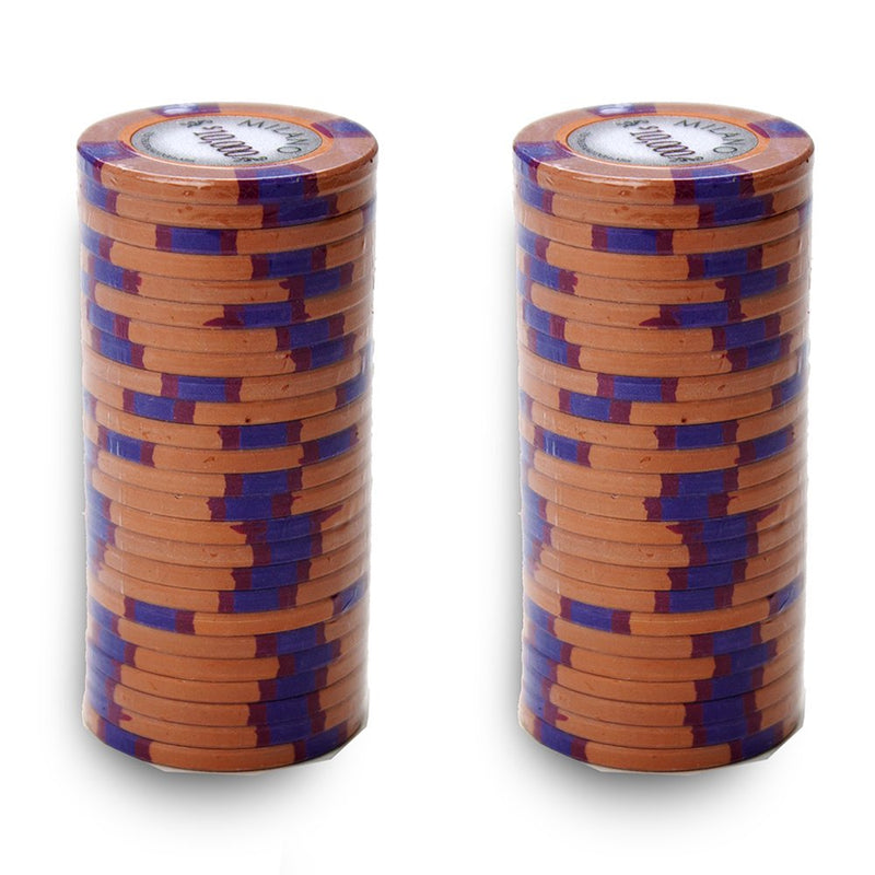Claysmith Gaming Milano Casino Grade Clay Poker Chip 10-Gram – Pack of 50 $10000 Orange - BeesActive Australia