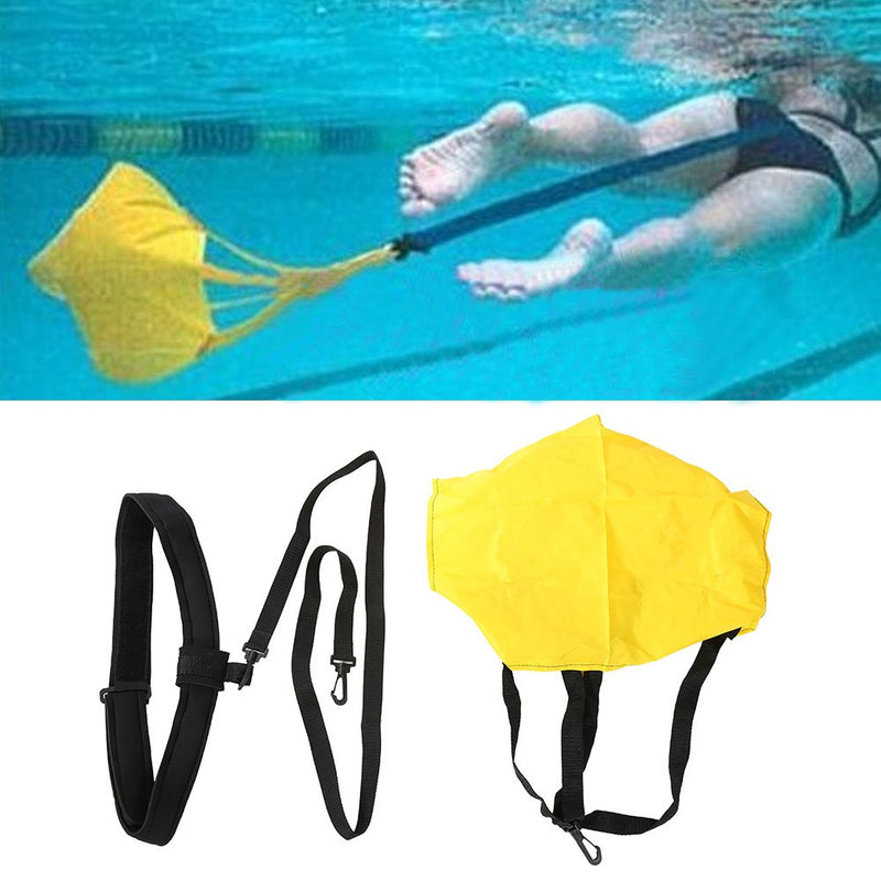 Swimming Resistance Belt Swim Training Exerciser Belt Traction Resistance Swiming Training Device Swim Resistance Cords Drag Belt with Drag Parachute for Adults and Kids - BeesActive Australia