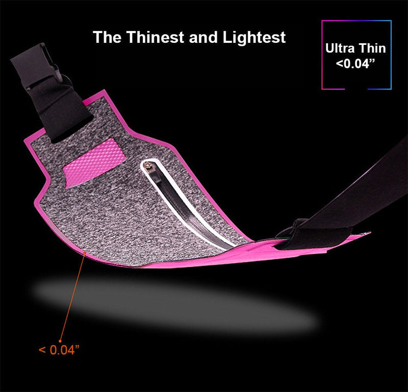 ANJ Outdoors Super Slim Water Resistant Money Belt, Running Belt for Women and Men, Expandable Phone Belt to Hold Cell Phones, Cards, and Money. Ideal Waist Bag Waist Pack for Travel, Sports and Yoga Pink - BeesActive Australia