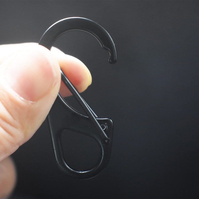 Floyutin 1.8 inch Small Carabiner Clip with Fixed Eyelet Ended Snap Hooks Quick Paracord Clips 18 Packs Black - BeesActive Australia