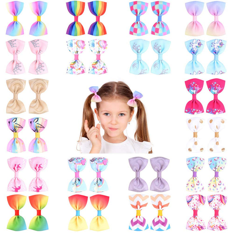 40pcs 2.75" Baby Girls Hair Bows Clips Mini Hair Barrettes Unicorn Hair Accessories for Infants Toddlers Kids - BeesActive Australia