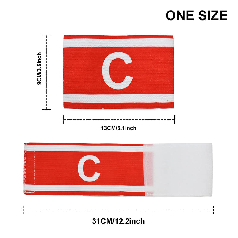 Mezeic Unisex Captain's Armband for Soccer Training, Adults & Youths Captain 'C' Arm Band Elastic Captain Armbands Team Sports Accessories Red - BeesActive Australia