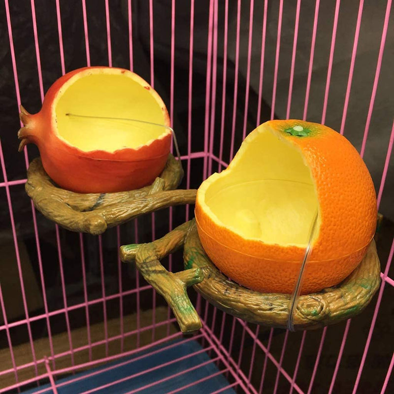 Pxlucky Birds Feeder Bowl,Bird Food Feeding Bowl Feed Cup for Small Parrots Cockatiels Conure Hamster Small Animal Drinking Water Container for Birds Cage Accessories,Orange Orange - BeesActive Australia