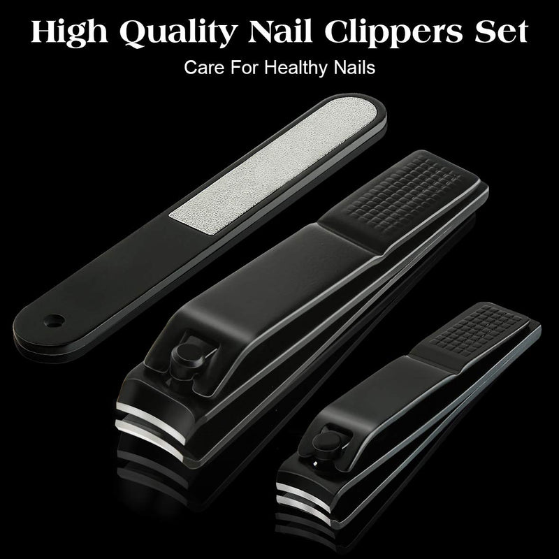 Nail Clipper Set, Fingernail and Toenail Clippers with Nail File, Nail Clippers For Thick Nails Fingernail Clippers Toe Nail Clippers Stainless Steel Nail Cutter 3PCS Nail Trimmer for Men and Women - BeesActive Australia