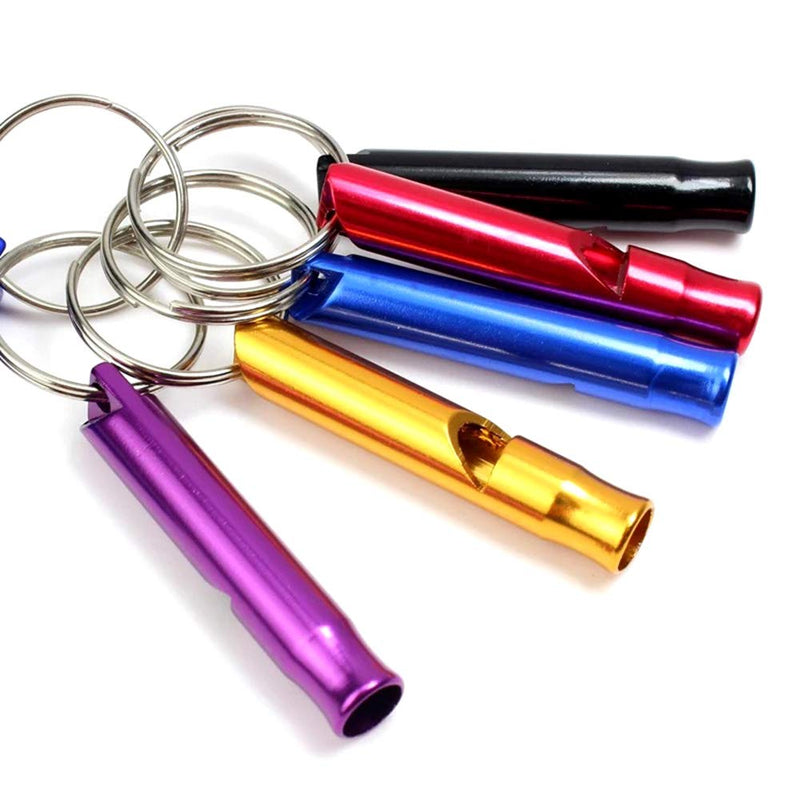 DDJYP Pack of 8 Extra Loud Emergency Whistle Keychain Camping Survival Whistle, Aluminum Alloy Whistle Key Chain for Camping Hiking Hunting Outdoors Sports - BeesActive Australia